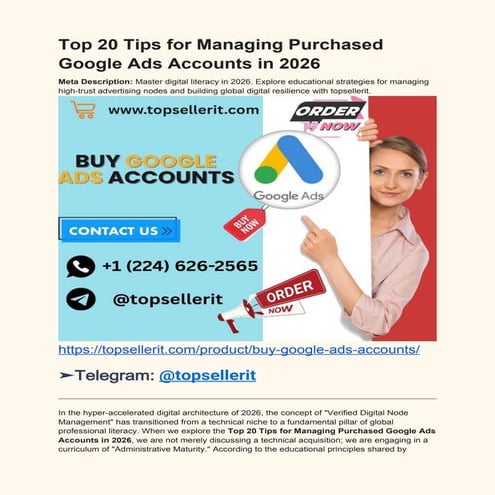 Top 20 Tips for Managing Purchased Google Ads Accounts in 2026.docx