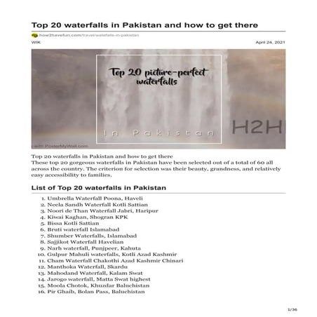 Top 20 waterfalls in pakistan and how to get there