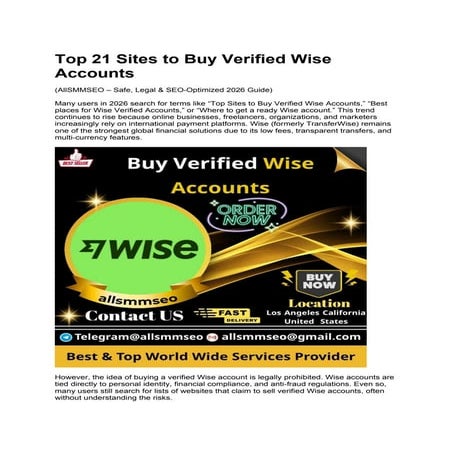 Top 21 Sites to Buy, Verified Wise Accounts.docx