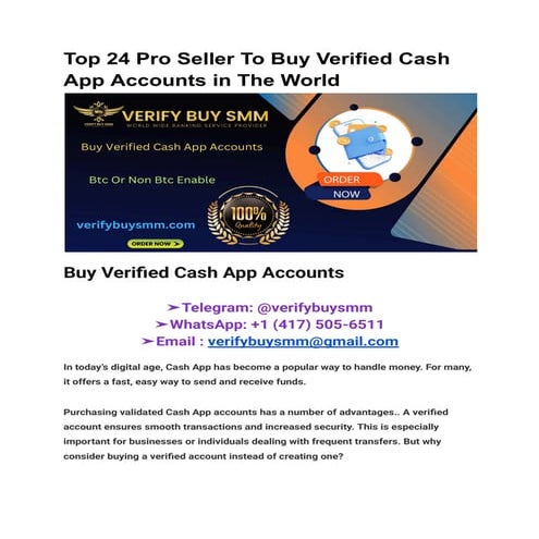 Top 24 Pro Seller To Buy Verified Cash App Accounts in The World.pdf