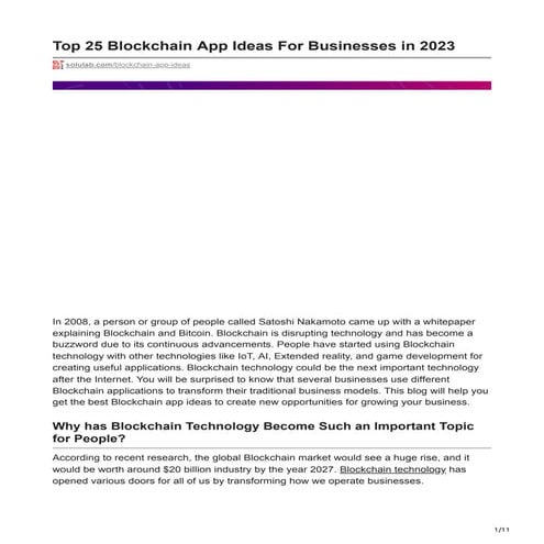 Top 25 Blockchain App Ideas For Businesses in 2023.pdf