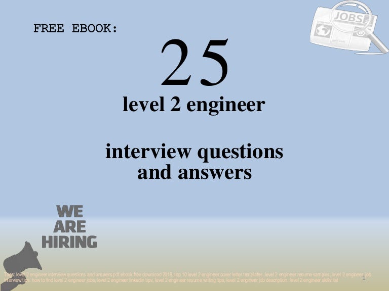 Top 25 Level 2 Engineer Interview Questions And Answers Pdf Ebook Fre 