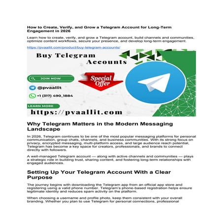 Top 25 Websites for Purchasing Aged Telegram Accounts ....docx