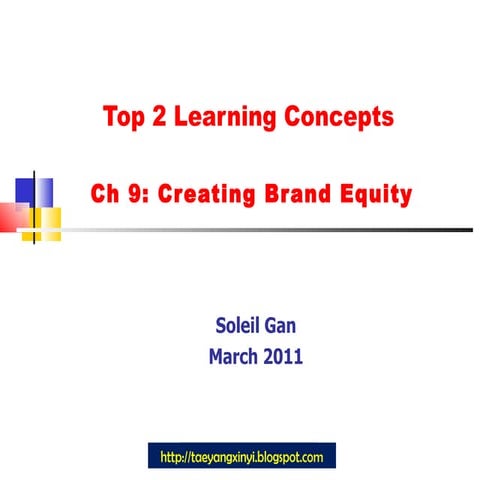 Top 2 concepts on Chapter 9 Brand Equity