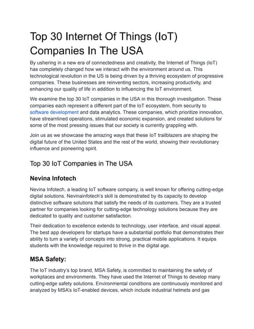 Top 30 Internet Of Things (IoT) Companies In The USA.pdf