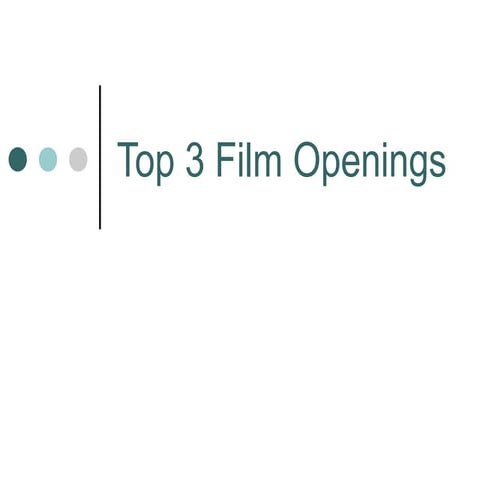 Top 3 film openings