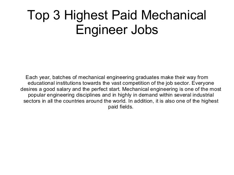 Top 3 highest_paid_mechanical_engineer_jobs