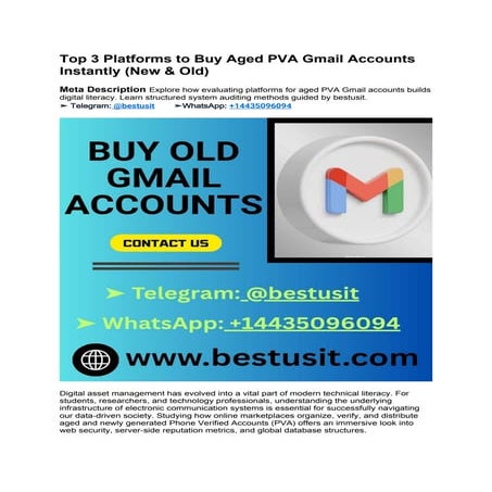 Top 3 Platforms to Buy Aged PVA Gmail Accounts Instantly (New & Old).docx
