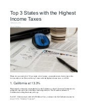 Top 3 States With The Highest Income Taxes