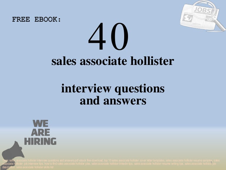 Top 40 sales associate hollister interview questions and answers pdf
