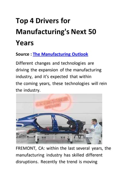 Technology Trends in Manufacturing | PDF
