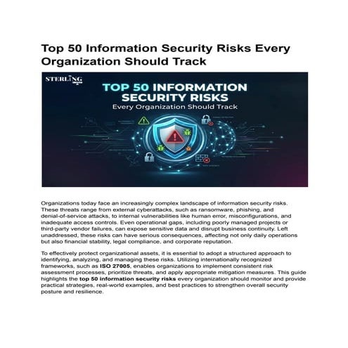 Top 50 Information Security Risks Every Organization Must Track and ...