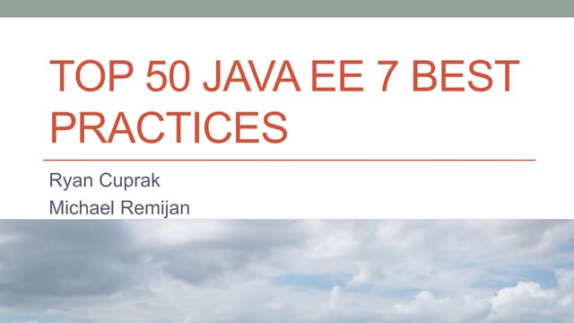 Top 50 java ee 7 best practices [co...
