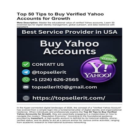 Top 50 Tips to Buy Verified Yahoo Accounts for Digital Growth and ...