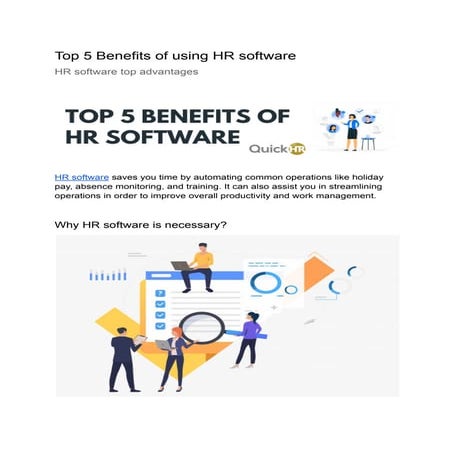 Top 5 Benefits Of Using HR Software
