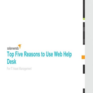 Top 5 Benefits of Using Web Help Desk for IT Asset Management
