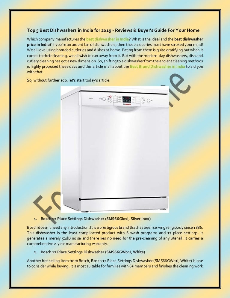 top 5 best dishwashers