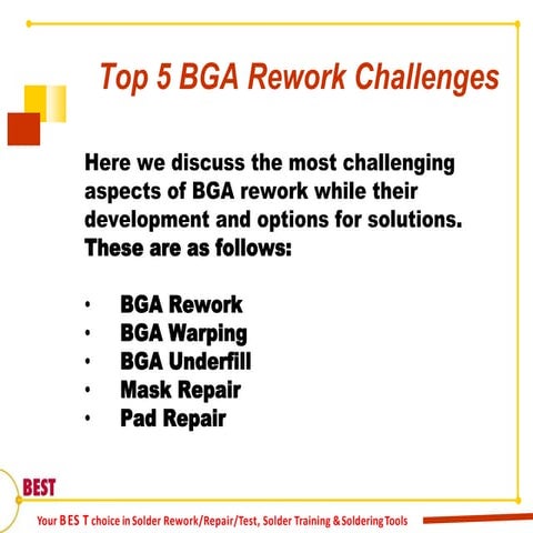 Top 5 BGA Rework Challenges To Overcome | PPTX