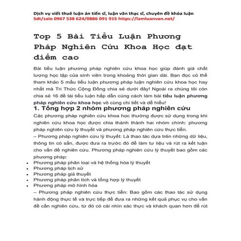 Top 5 Bài Tiểu Luận Phương Pháp Nghiên Cứu Khoa Học Hay.docx