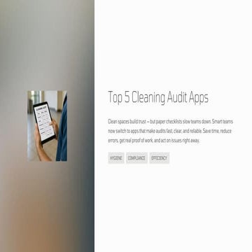 Top 5 Cleaning Audit Apps with eAuditor Audits and inspections | PDF