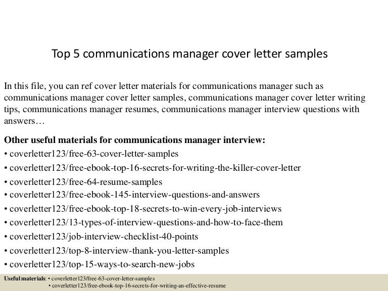 Director of communication cover letter