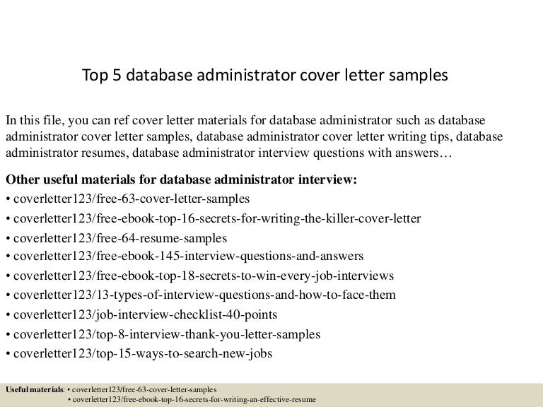 database administrator cover letter sample sample dba cover letter