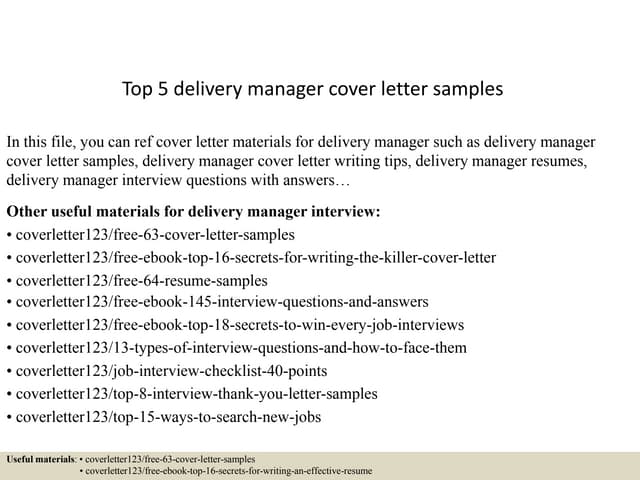 service delivery manager cover letter service delivery manager cover letter