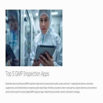Top 5 GMP Inspection Apps with eAuditor Audits and inspections | PDF