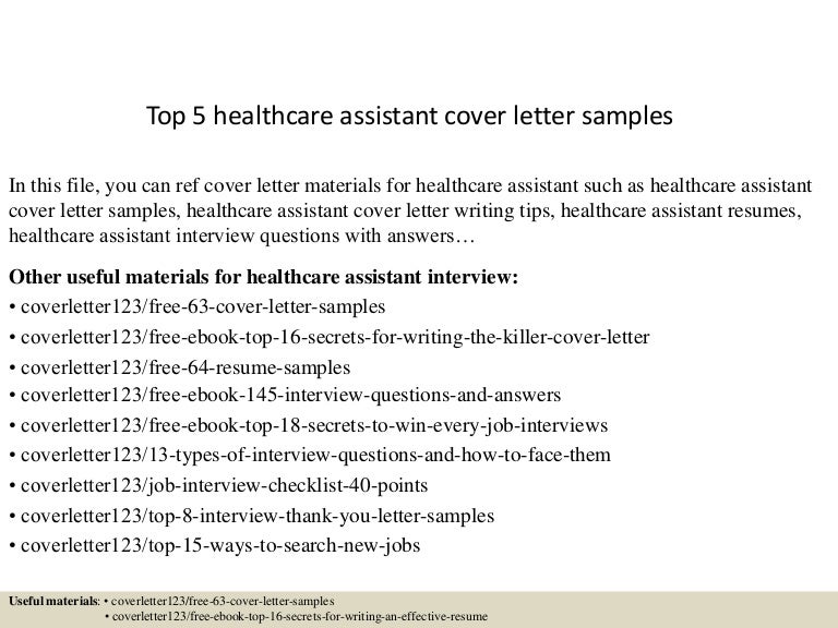 cover letter for health care assistant