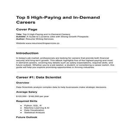 Top 5 High-Paying and In-Demand Careers to Secure Your Future.