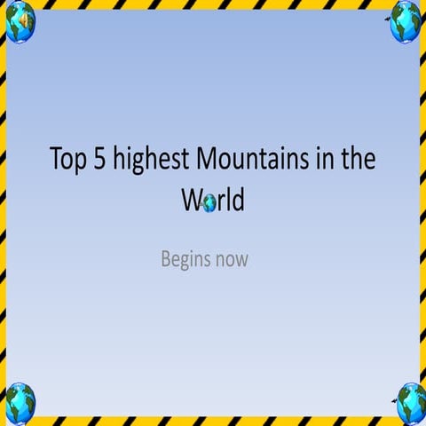 Top 5 highest mountains in the world