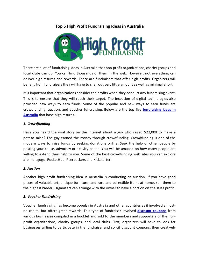fundraising profit