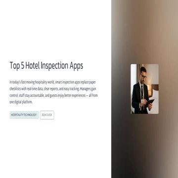Hotel Inspection Checklist with eAuditor Audits & Inspections | PDF