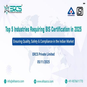 Top 5 Industries Requiring BIS Certification in India | PDF
