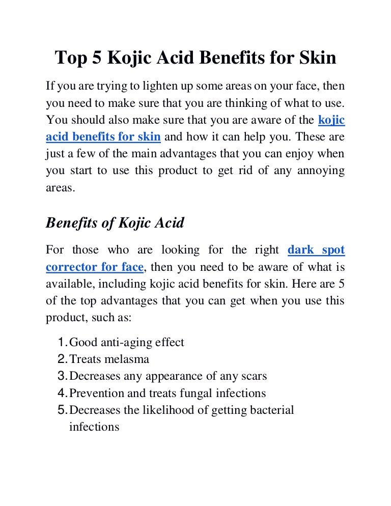 kojic acid skin benefits