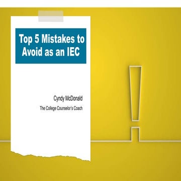 Top 5 Mistakes to Avoid as an IEC