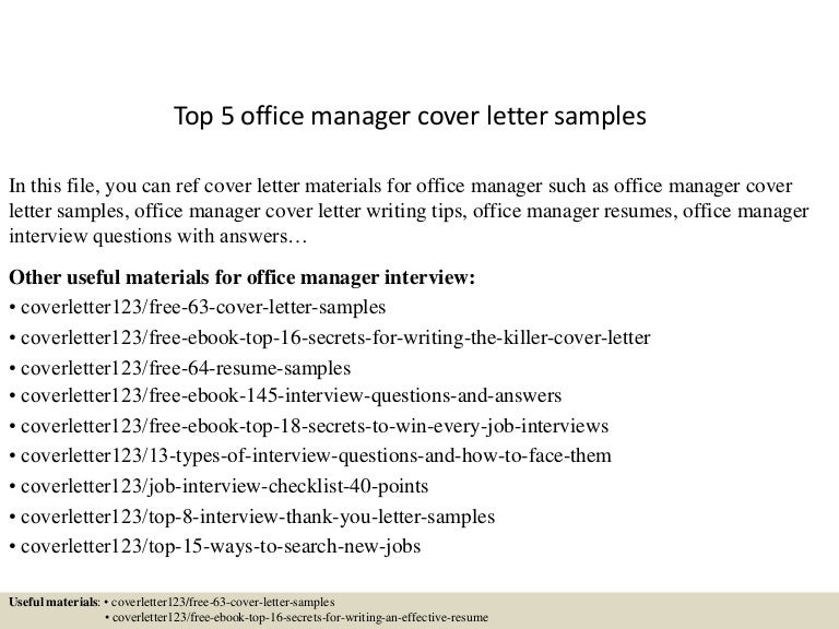 how to write cover letter for front office manager