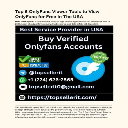 Top 5 OnlyFans Viewer Tools & Digital Verification in 2026 USA | PDF
