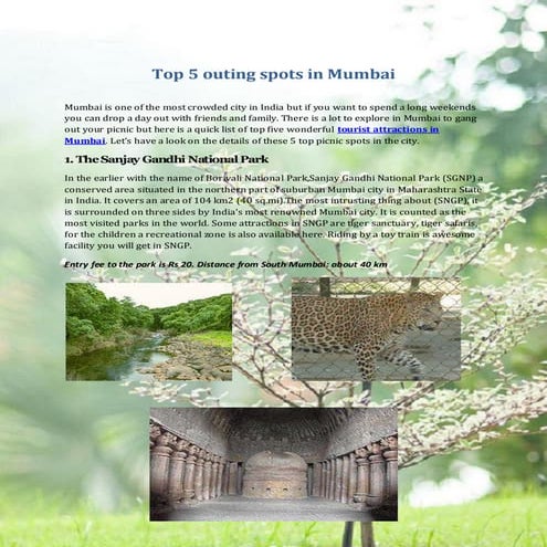 Top 5 outing spots in mumbai