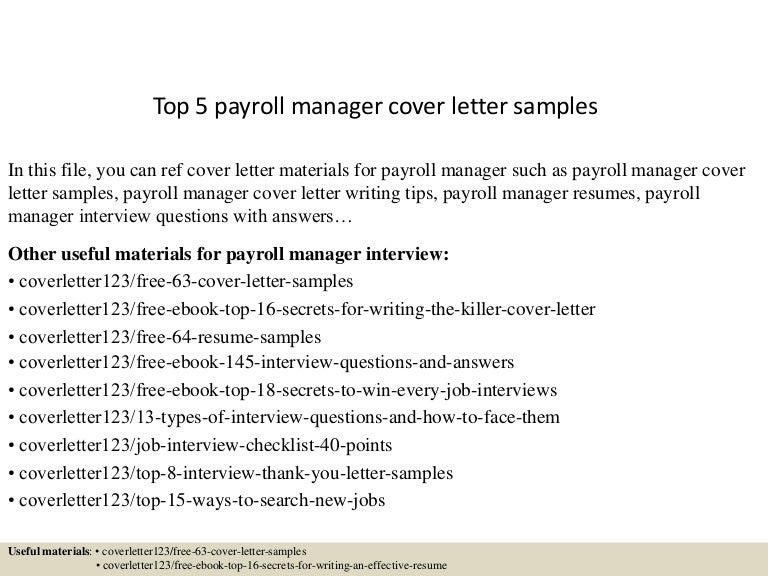 payroll manager resume sample