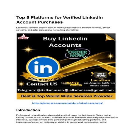 Top 5 Platforms for Verified LinkedIn Account Purchases.pdf