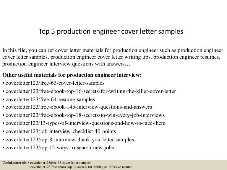 top 5 production engineer cover letter samples production engineer cover letter