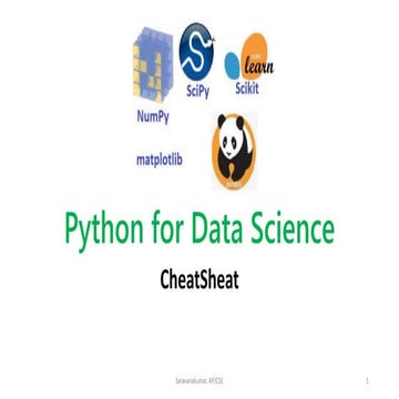 Top 5 python libraries for data science cheat sheat | PPT