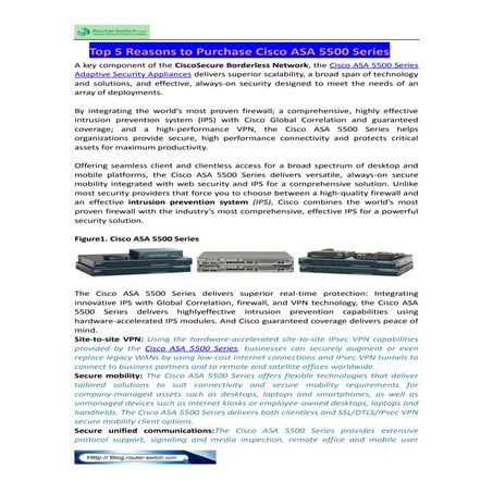 Top 5 reasons to purchase cisco asa 5500 series