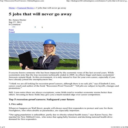 Top 5 Recession Proof Careers The Degree 360