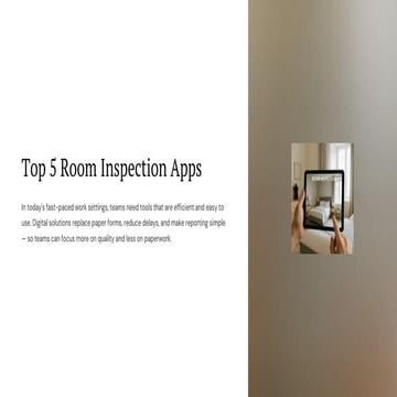 Top 5 Room Inspection Apps with eAuditor Audits and inspections | PDF