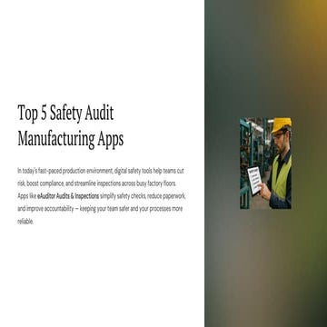 Top 5 Warehouse Inspection Apps with eAuditor Audits and inspections | PDF
