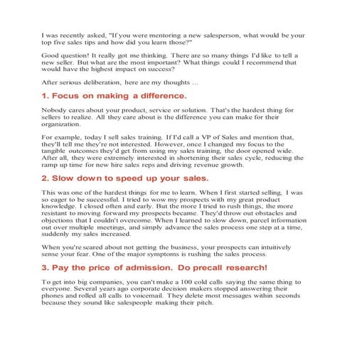 Top 5 sales tips for new sellers