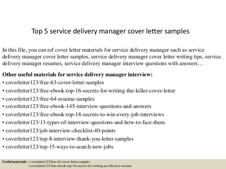 top 5 service delivery manager cover letter samples service delivery manager cover letter