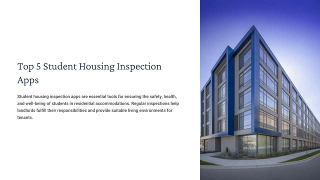 Top 5 student housing inspection apps with eAuditor Audits & Inspections